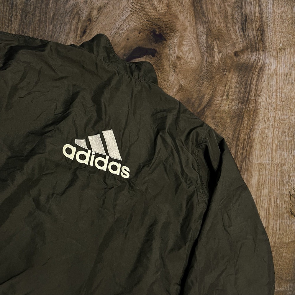 Vtg Adidas Reversible Windbreaker Track Jacket Black Large - Picture 4 of 9